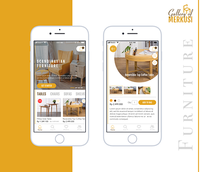 Gallery of Merkusi (GM) - Furniture App app design app design icon ui web ios guide bottom menu flat ui furniture furniture app furniture design furniture ui graphicdesign home screen mobile app native app pdp pdp screen product detail page scandinavian furniture simple ui tab ui ux design