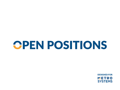 Logo Open Positions V2 blue branding design dragos dragos alexandru flat hr icon illustration jobs letter o logo logotype metro systems recruiting simple