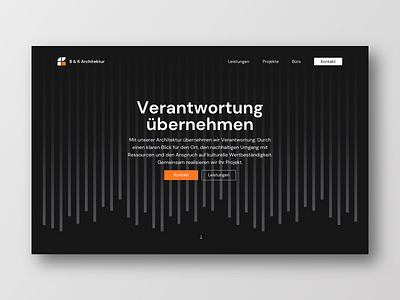 Architecture Website Hero Section architecture branding buisness dark ui design frankfurt freelance landingpage layout typography ui uichallenge ux website website concept websites