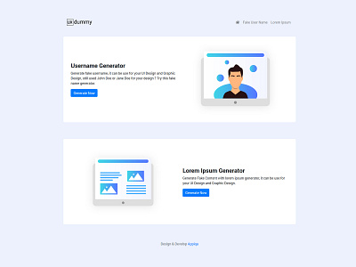 UX Dummy - Web For Dummy Content and Names design flat minimal mockups type ui ux web website