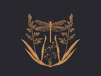 Dragonfly digitalart dragonfly illustration art nature logo vintage font