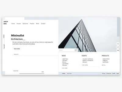 Archdes Minimalist Webdesign Concept app branding design minimal ui ux web website