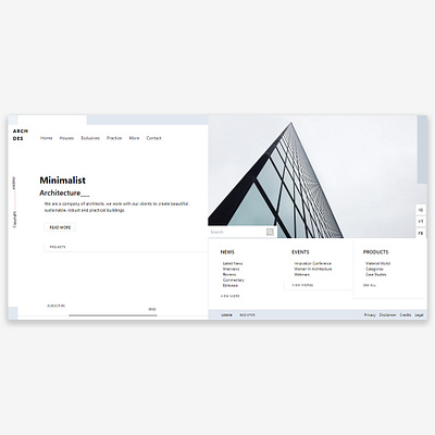Archdes Minimalist Webdesign Concept app branding design minimal ui ux web website