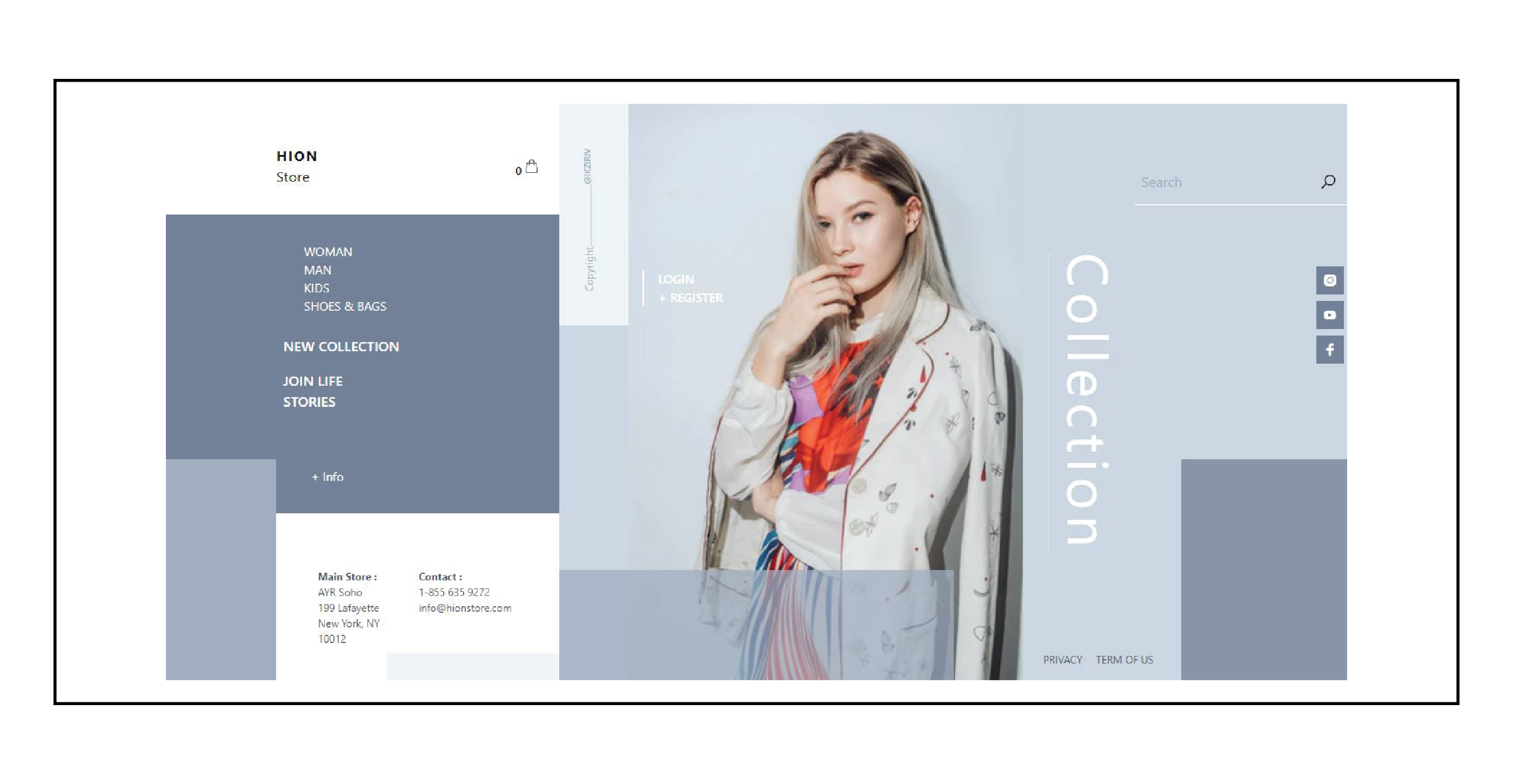 Example of High Fashion Landing Page Design