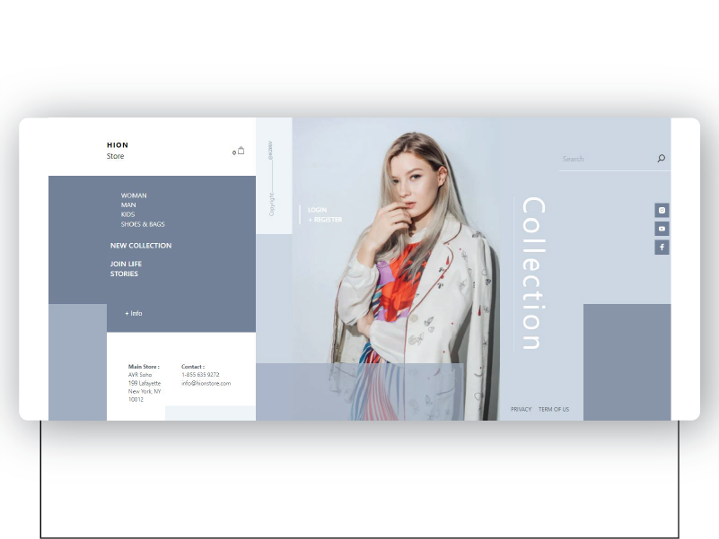 HION — Minimalist Editorial Concept app branding design ecommerce fashion landing page minimal ui uiux ux web webdesign website