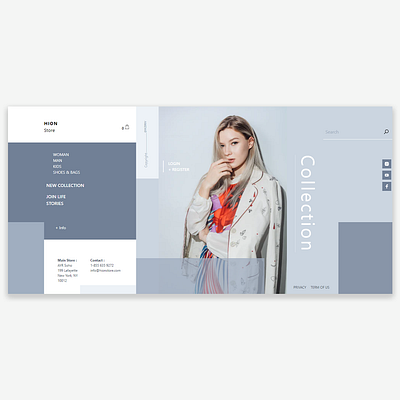 Hion Store Fashion Web Design Concept app branding design minimal ui ux web website