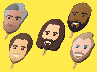 Queer Eye Popsicles caricature digital illustration digital portrait ice cream illustration jonathan van ness pop art popsicle popsicles portrait queer eye