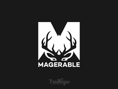 Magerable animal art black deer design element graphic icon illustration letter logo nature negative space logo pandhegaz sign symbol vector vintage wild wildlife