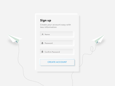 Sign up form - Numorphism UI ai android animation app art direction card flat icon ios login login form minimal minimalist mobile numorphism numorphism signup ui ux website