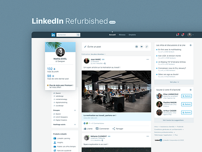 LinkedIn Refurbished clean dailyui design desktop figma linkedin optimization practice redesign redesigned refurbish refurbished ui uidesign user interface ux web webdesign