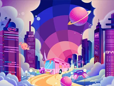 未来巴士 icon illustration ui web