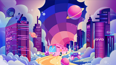 未来巴士 icon illustration ui web