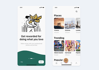 Social app UI cards ui concept design experience figma ios mobile social app ui ux