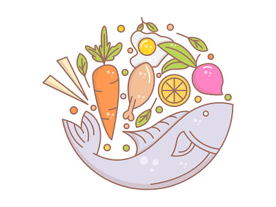 Fish Illustration design dribbble fish food fresh fruit graphic design icon illustration modern illustration myicon