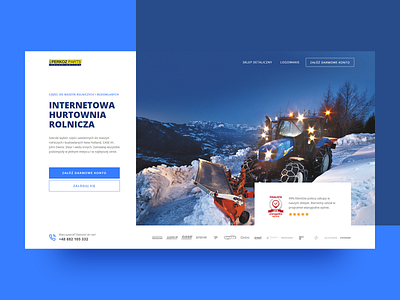 B2B Agriculture store welcome section 🚜 branding clean design header hero landingpage minimal onepage poland ui ux web web design webdesign webdesigner website