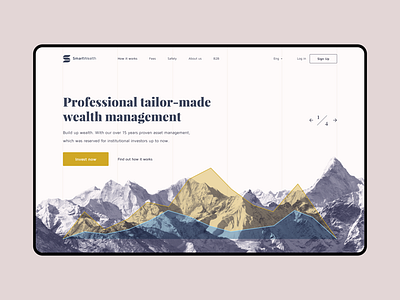 SmartWealth MainPage cryptocurrency design desktop finance fintech graphicdesign minimal roboadvisor ui ux web webdesign