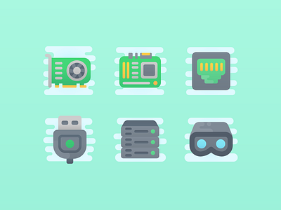 Cute Clipart: Computer Hardware card computer design flat hardware icon icon set illustration illustrator stack ui usb ux vector videogames vr web