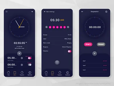 Clock & Alarm app branding icon ui ux web website xd xd design