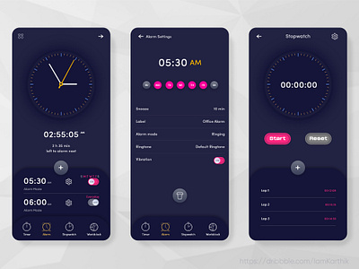 Clock & Alarm app branding icon ui ux web website xd xd design
