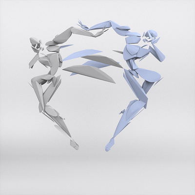 Dancer duo - VR sculpture series 3d 3d art 3d artist 3d modelling 3d models 3d sculpture ballet contemporary dance dance fashion