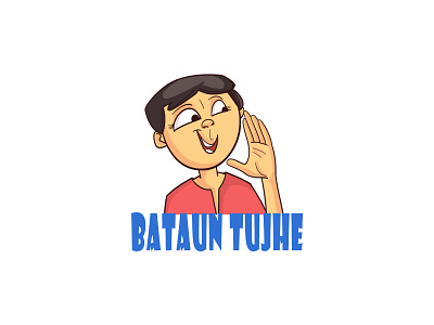Bataun Tujhe Hindi Text Sticker cartoon stickers chat stickers chatstickers design funny hindi illustration indian cartoon man cartoon stickerart