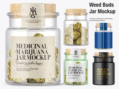 Weed Buds Jar Mockup buds cannabis cbd crushed ganja grass hash hashish hemp joint marihuana marijuana marijuana jar medical medical marijuana medicinal natural organic paper pot