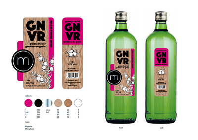 Genever Label for Distillery Massy from Houthalen, Belgium branding illustration logo packaging design typography