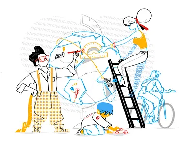 Data Metrics analysts analytics big data bike hurca illustration journey maps pattern vector vector art vectorartwork vehicles