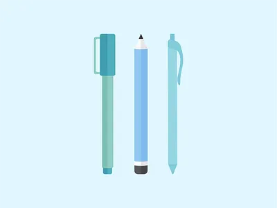 Day 24 - 366 Days of Illustration Challenge - MintSwift art supplies flat design flatdesign icon icon design illustrated illustration illustrations illustrator mintswift office supplies pen pencil pens stationery vector