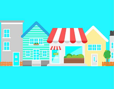 Small Town Illustration design flat graphicdesign illustration illustrator vector