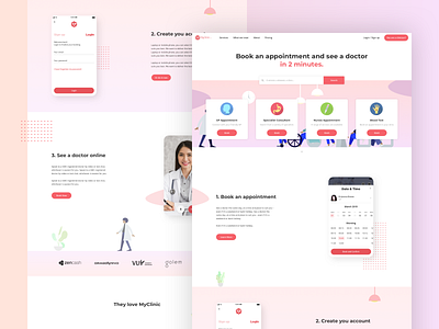 MyClinic V2 - Home Page bitcoin blockchain crypto design desktop desktop app health homepage homepage design telemedicine ui ux website