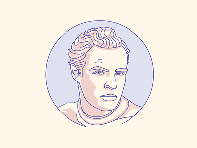 Marlon Brando artwork badge character demet kural hollywood icon illustration illustrator lineart marlon brando movie star portrait stroke vector