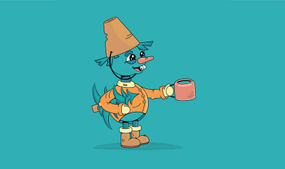 upgrade snowman 2d character creative design illustration дизайн иллюстрация характер