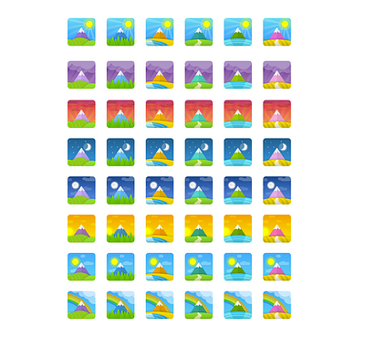 Mountain icon set icon sketch ui vector