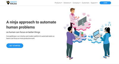 Concept Ninjas landing page design software development uiux