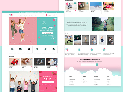 kidboo shot boys child children ecommerce footwear girls home page kid kids landing page landingpage shoes sketchapp ui uidesigner uxdesigner web website