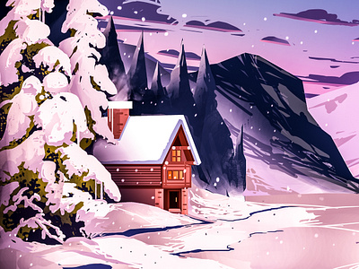 winter animation concept concept art conceptual design art digital illustration digitalart flat folk graphicdesign house ice illustration illustrator snow ssothzz ui warm website winter