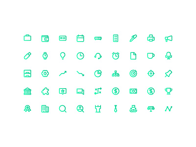 Business and Management Icon Set business icon icon design icon set icon sets iconography icons icons design icons pack icons set iconset illustration illustrator line style management ui