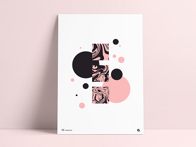 Poster 55 - Liquid Blocks abstract agrib black and pink blocks blockstack circles circular geometric liquid poster poster a day poster art poster design print shapes square squares stacked stacking wall art