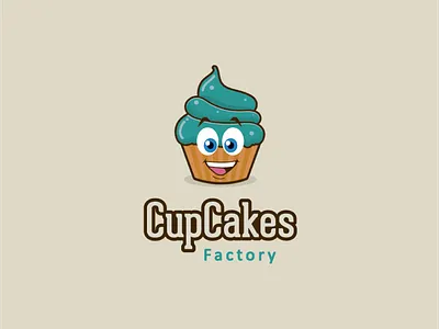 Logotype Cupcakes Factory brand brand identity branding color cupcakes design factory logo logos logotype logtype vector