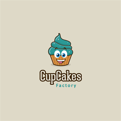 Logotype Cupcakes Factory brand brand identity branding color cupcakes design factory logo logos logotype logtype vector