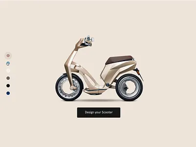 Configurator teaser for an electric scooter - e-commerce animation clean ecommerce interaction minimalist product page ui ux web web design webflow website