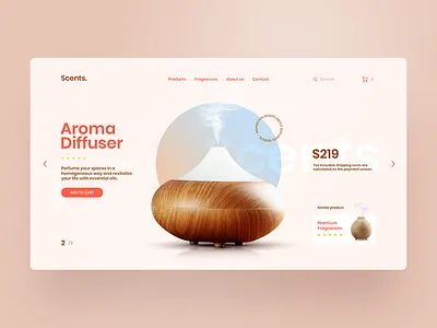 Scents Website + Video Youtube aroma diffuser elegant home illustration inspiration interaction interface minimalist perfume photoshop trend webdesign website