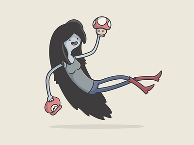 Adventure Time - Marceline the Vampire Queen adventure time cartoon network character character design illustration marceline mushroom nintendo power up super mario vampire