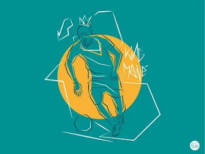 "King Mané" - African Player of the Year - adobe illustrator art design flat design football illustration illustrator line art logo minimal soccer sport vector