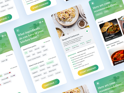 Recipes App app cook cookbook cooking cooking app directions food food and beverage food and drink food app ingredients mobile design nutrition recipes recipes app user experience userinterface