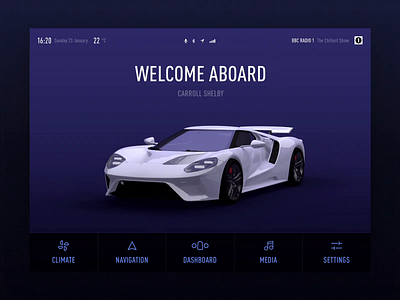 Car Dashboard UI | Welcome Animation 3d c4d car car dashboard cinema 4d dashboard electric navigation ui