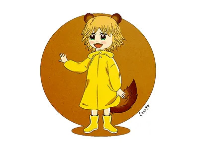 Poco's Udon World - Poco fan art anime baby cartoon cute fan art illustration illustrator manga minimal poco raccoon tanuki toddler udon vector world