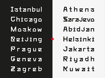 Typeface Design Specimen beijing chicago design flat font font design geneva istanbul kubic kubism kufic latin letter moskow prague square type design typeface typeface design typography