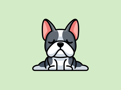 Yoga Bulldog adorable animal branding bulldog cartoon character cute dog french frenchie funny illustrative logo mascot pet sport yoga